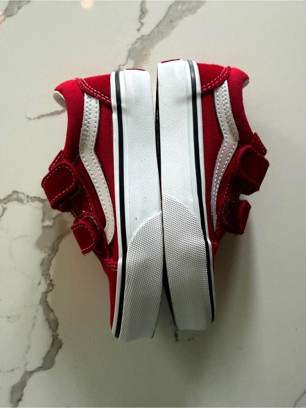 Vans old skool v toddler 11 new without box red white